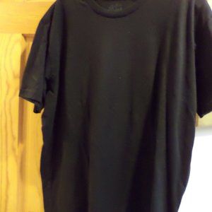 FRESH CLEAN TEES T-SHIRT  Plain Black   Cotton Blend  Black  Size: XL